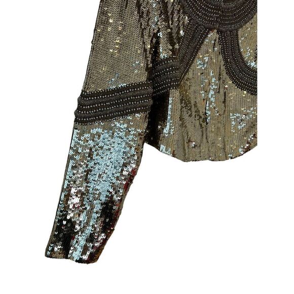 Veronica Beard Phaedra Sequin-Embellished Cropped Jacket Gold Women’s Size Small - Picture 3 of 12
